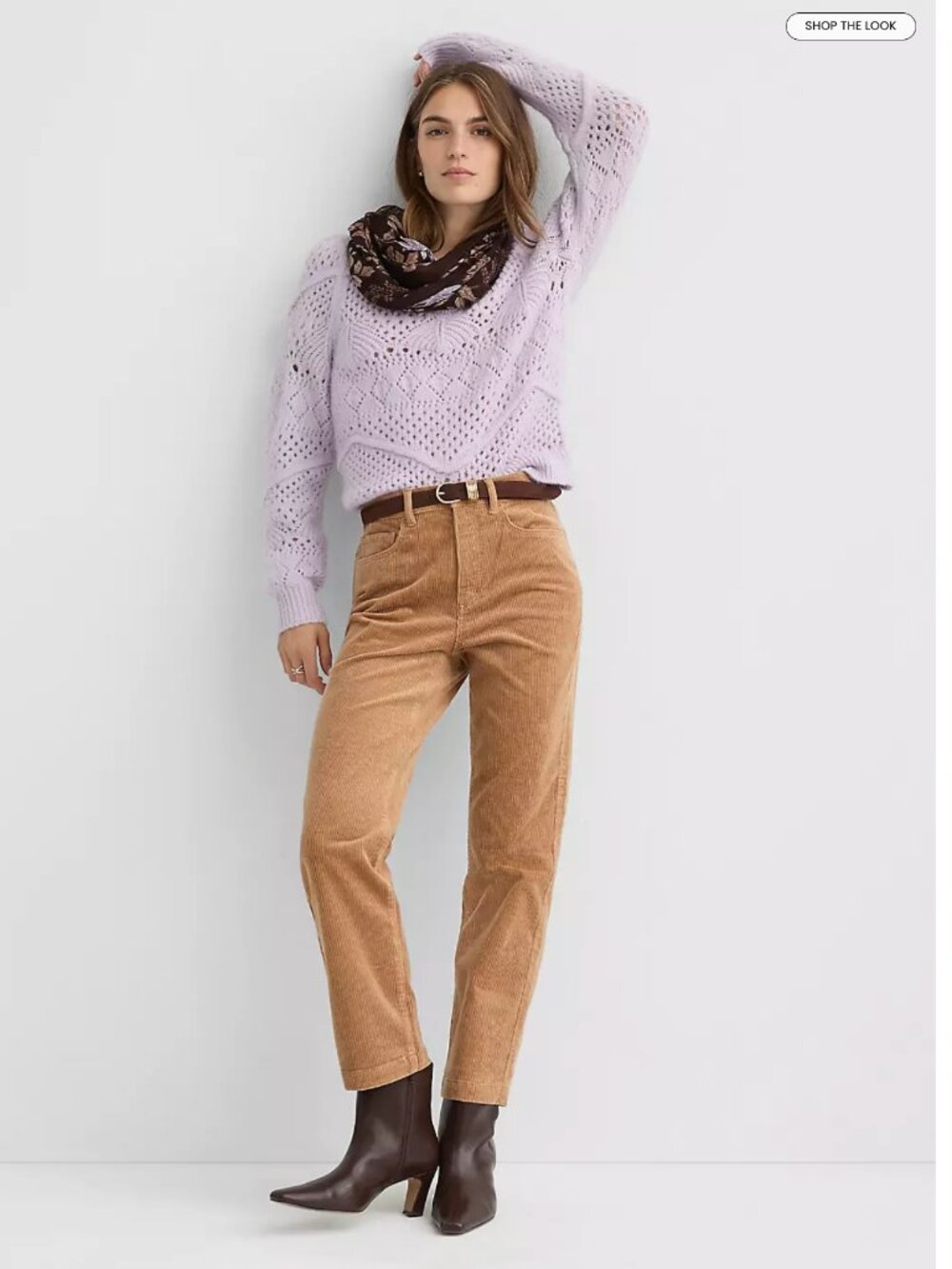 LOFT Brown Corduroy Straight-Leg Pant